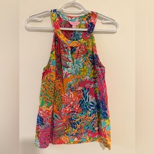 *EUC* Lilly Pulitzer 100% SILK Multicolor Floral Print Tank